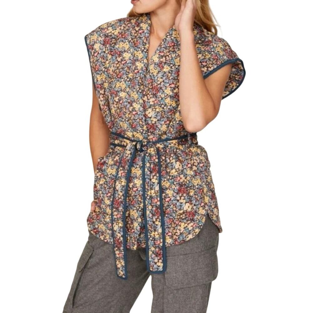 BLANK NYC Quilted In Bloom Wrap Belted Jacket Vest Size M New w Tag MSRP $98 SOO